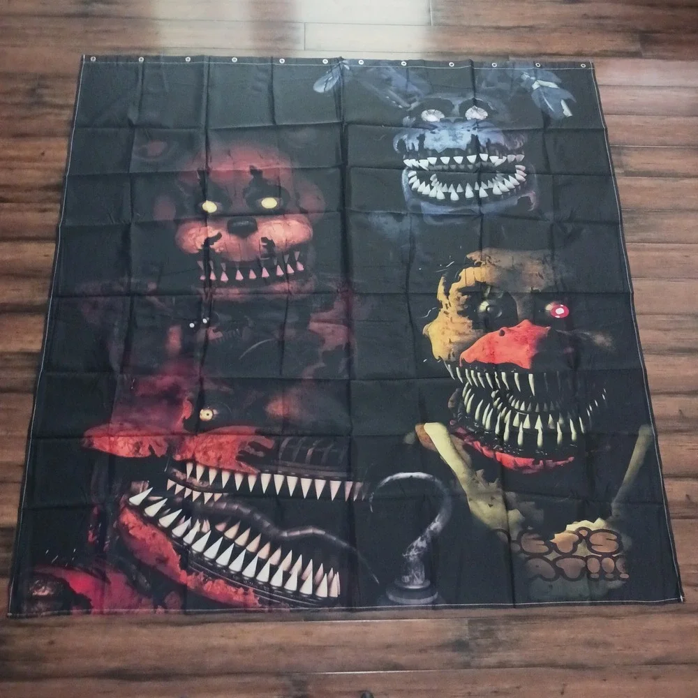 Five Nights at Freddys FNAF 4 Piece Shower Curtain Bathroom Set